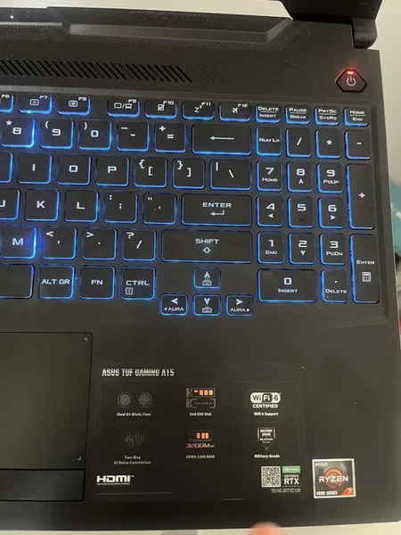 Laptop gaming ASUS TUF A15 16GB RAM RTX3050