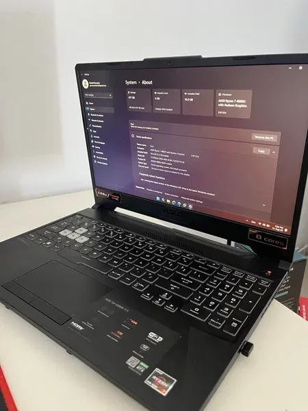 Laptop gaming ASUS TUF A15 16GB RAM RTX3050
