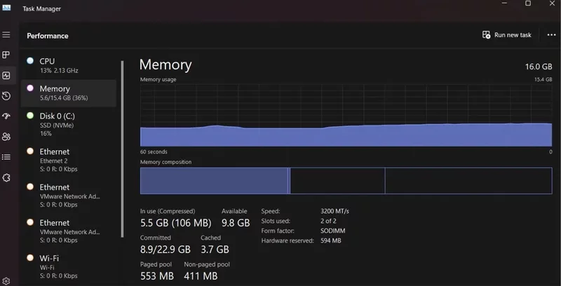 Laptop gaming ASUS TUF A15 16GB RAM RTX3050